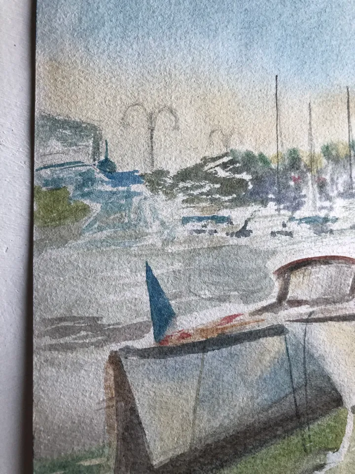Yahts wall art hand painted modern watercolour painting