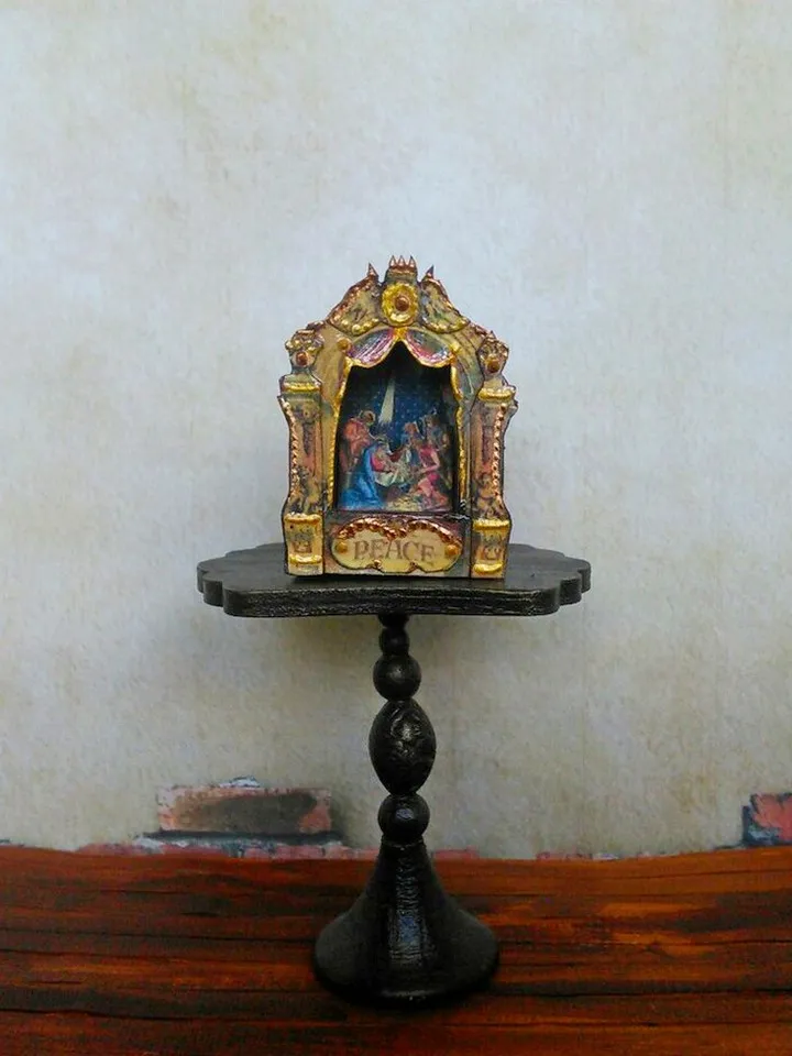 Nativity scene for a dollhouse. Christmas.1:12 scale.
