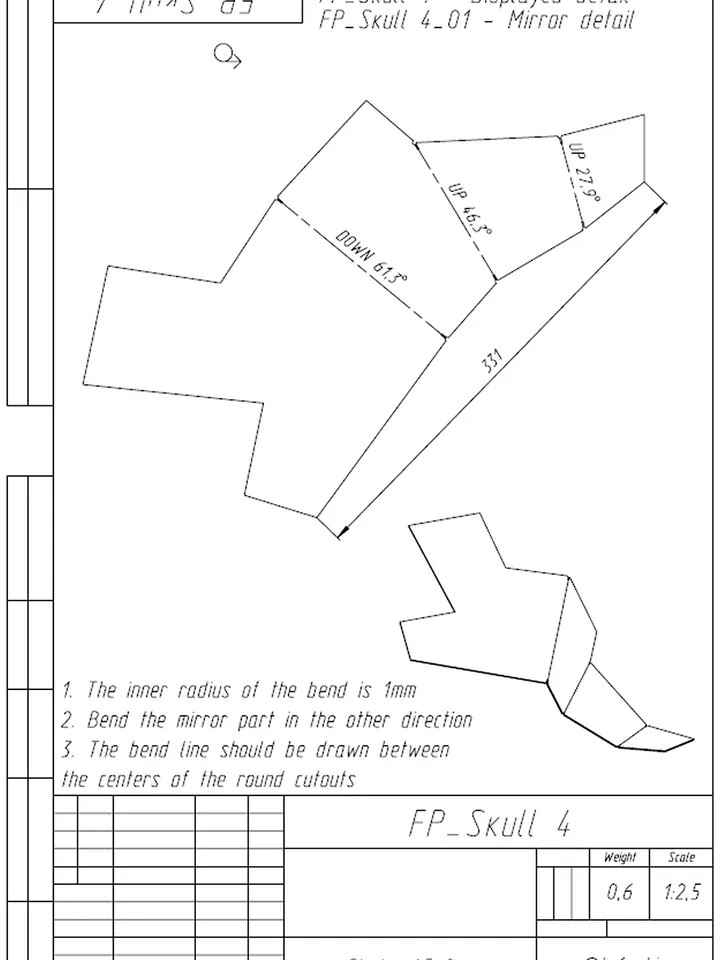 Welding Project Plans Drawings Skull Fire Pit (DXF, PDF)