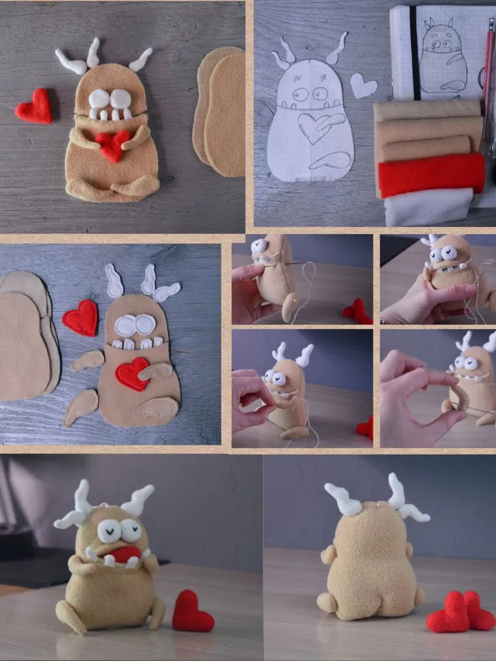 Fleece Plush Potato Pattern β Softie Toy with Secret Mouth