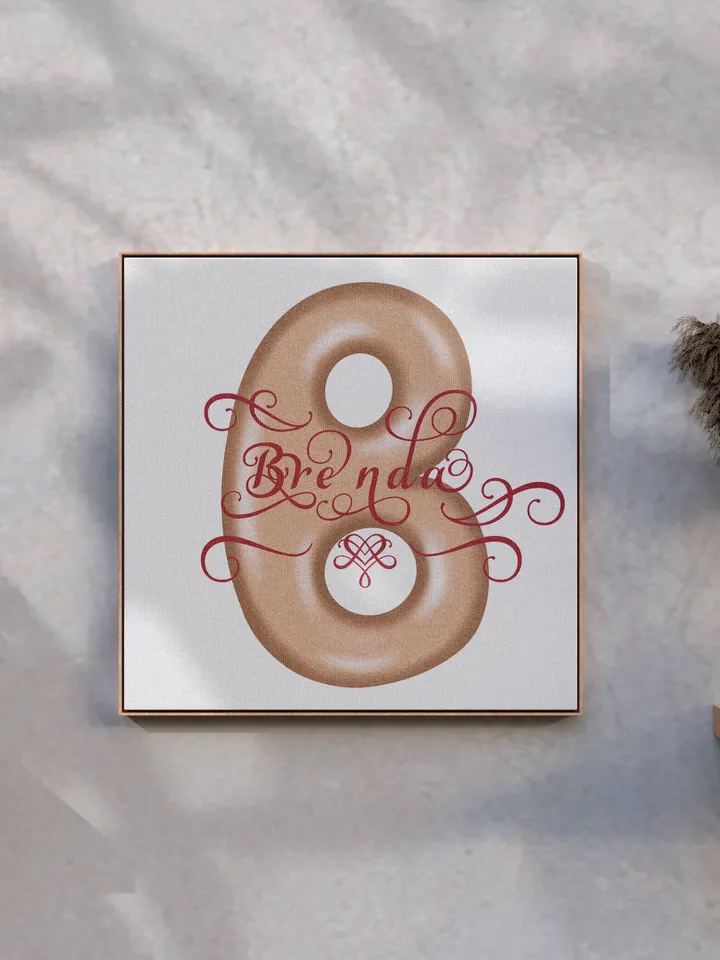 Brenda - name in Samantha style with bright letters, digital design