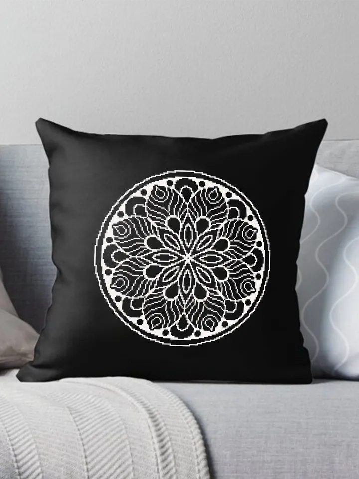 Flower mandala cross stitch pattern download PDF, Monochrome cross stitch chart, Floral ornament hand embroidery, Mandala pattern PDF #M26