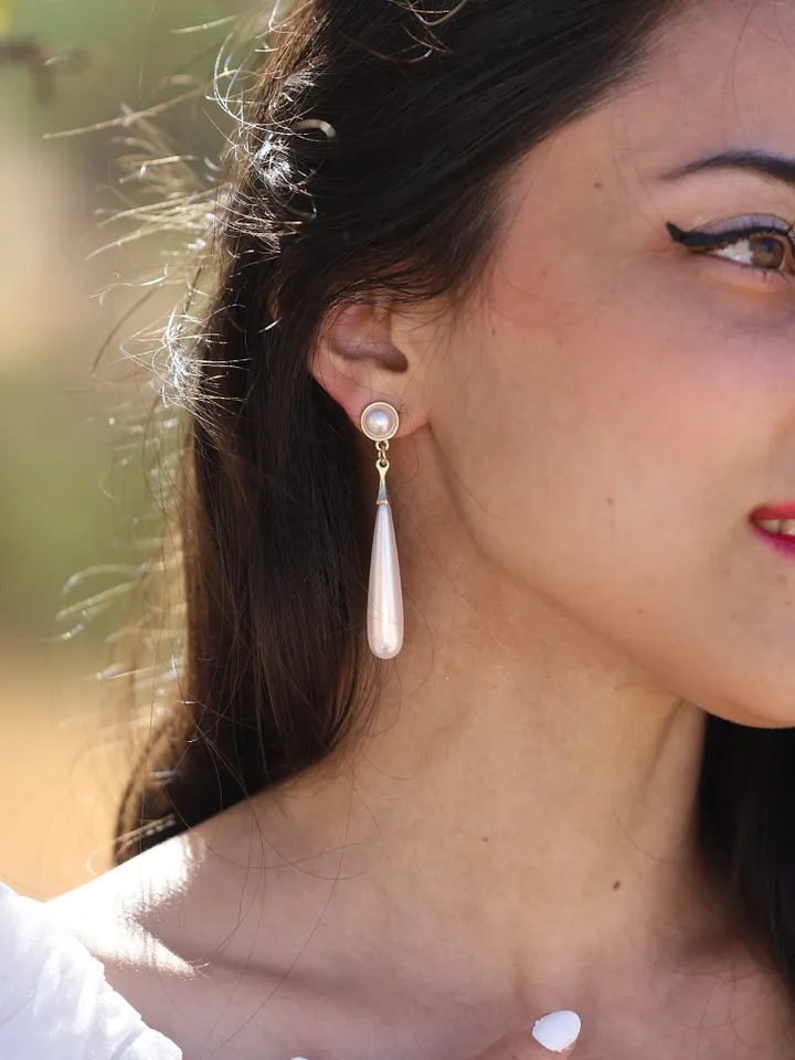 Boho Wedding Earrings | Long Pearl Bridal Earrings | Gold Boho Wedding Jewelry | Pearl Statement Earrings | Bridesmaid Gift , Jewellery |