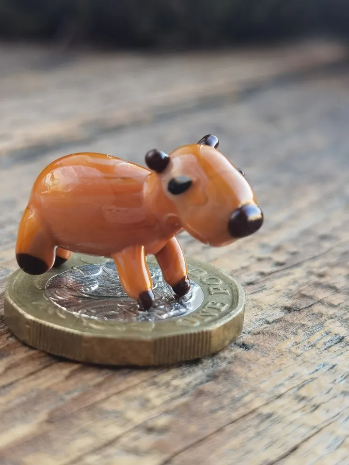 GLASS FIGURINES Capybara figurine Glass Capybara Miniature Capybara tiny Capybara Tiny glass animals Terrarium Dollhouse miniature