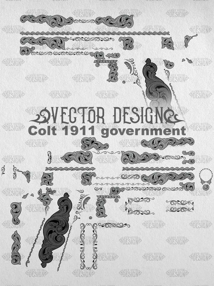 VECTOR DESIGN Colt 1911 government Scrollwork 13