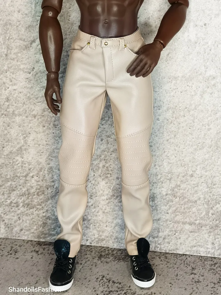 Beige leather pants for JHD Mizi Adonis