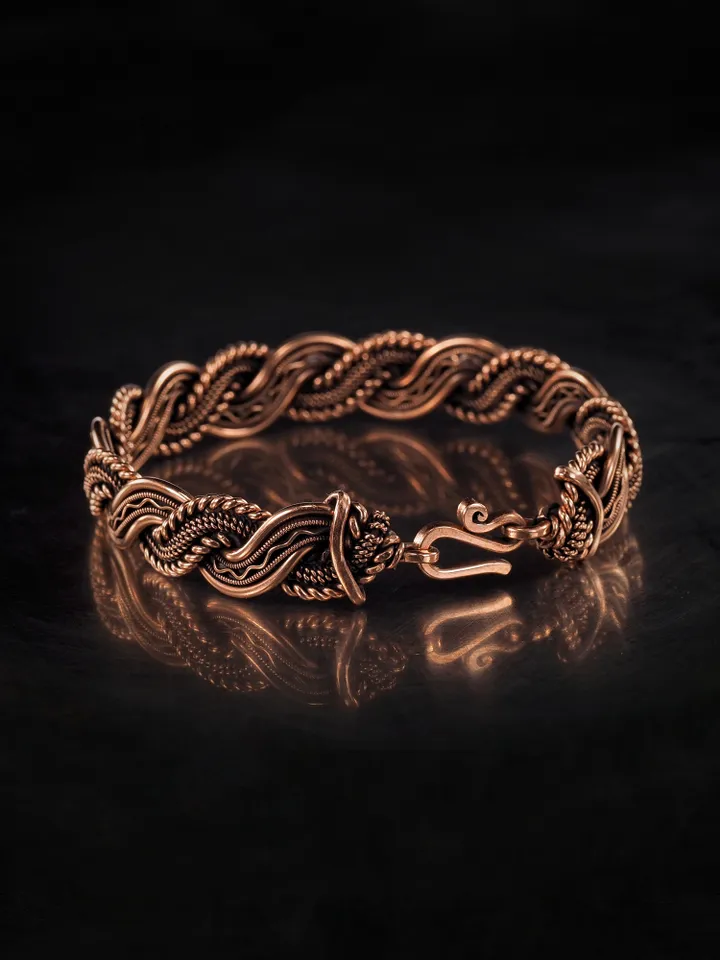 Wire wrapped copper bracelet for woman Antique style copper jewelry WireWrapArt