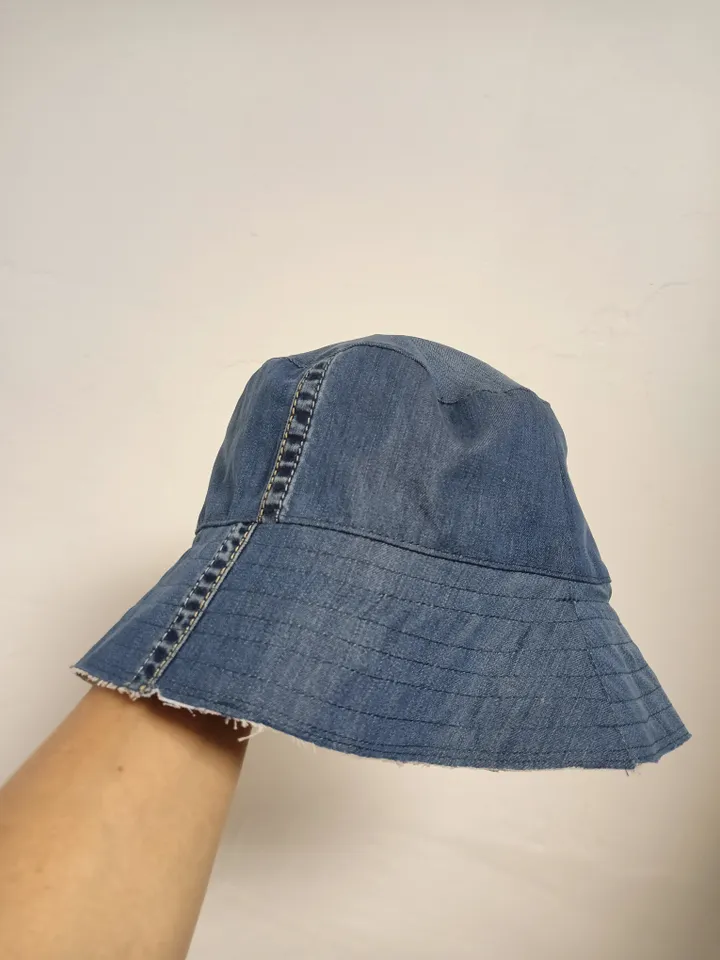 Bucket hat denim and cotton hat for beach and travel essential for everyone. Unisex hat, double-sided