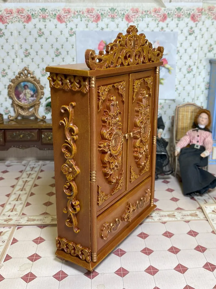 Handmade wardrobe. 1:12. Furniture for dolls. Wardrobe for a doll. Dollhouse miniature.