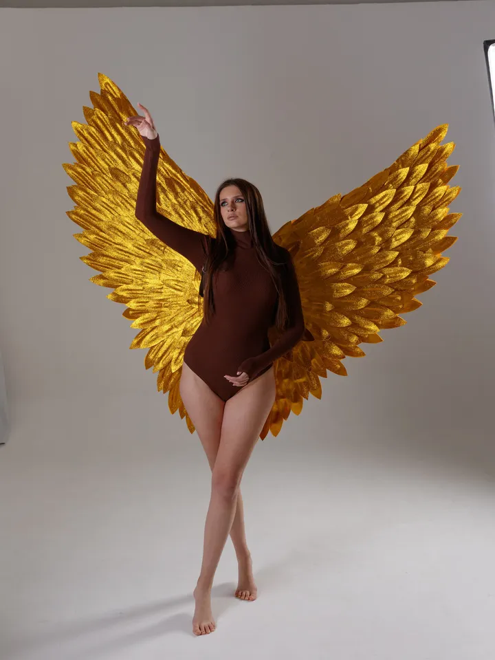 gold wings, angel wings, wedding wings, gold glitter wings, glitter wings, costume wings