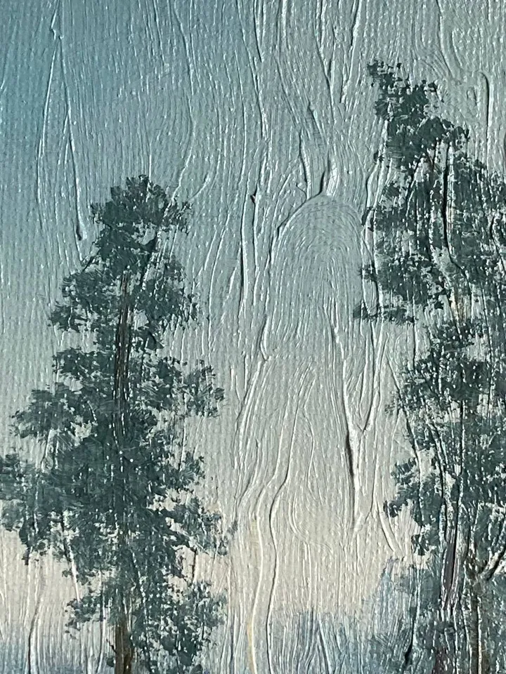 Forest Oil Painting Texture Landscape Painting On Canvas Small Artwork
