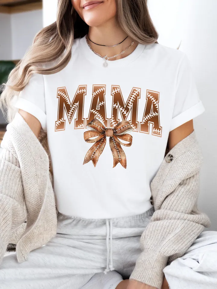 Football Mama png design sublimation png retro mama png game day png design varsity mama png,Coquette Bow png tee shirt png football mom