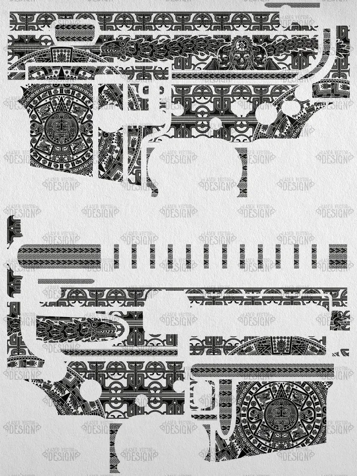 VECTOR DESIGN AR-15 Aztec calendar