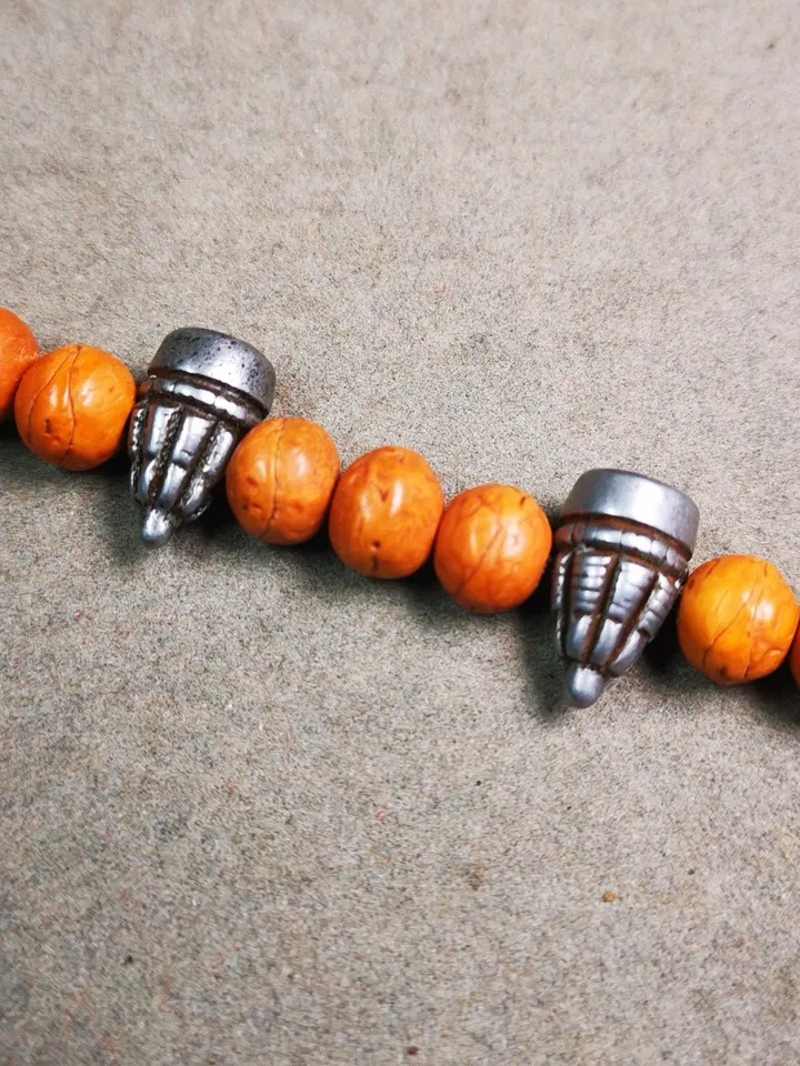 Gandhanra Handmade Tibetan Amulet,Stupa Pagoda Pendant Bead,Spacer Bead for Mala,Bag Hanging,Prayer Bead Accessories,0.6" × 0.3"