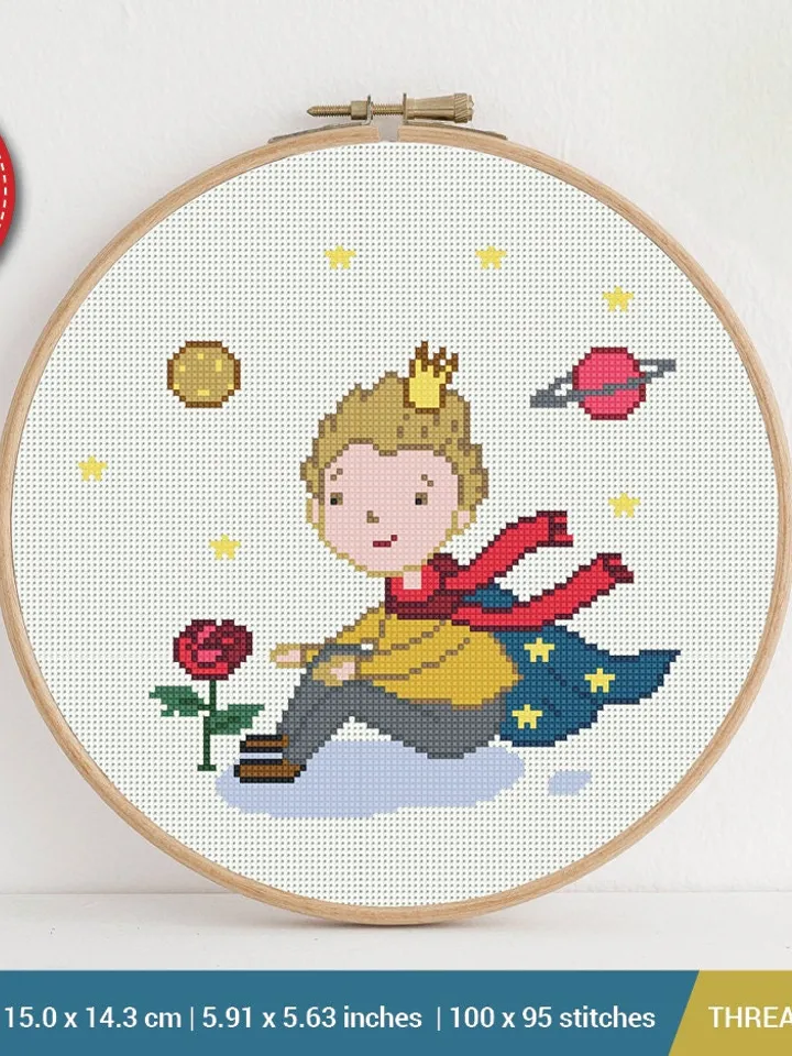 The little prince Cross stitch pattern | Embroidery Pattern | Instant Download | Embroidery Designs