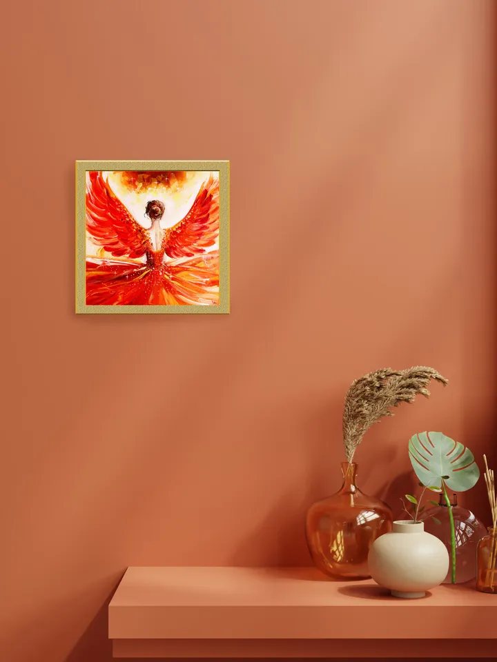 Phoenix Goddess Oil Painting Woman Phoenix Art Original Phoenix Angel Artwork Phoenix Girl Wall Art . MADE TO ORDER
