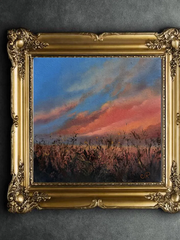 Sunset Oil Painting Original Landscape Sunrise Wall Art