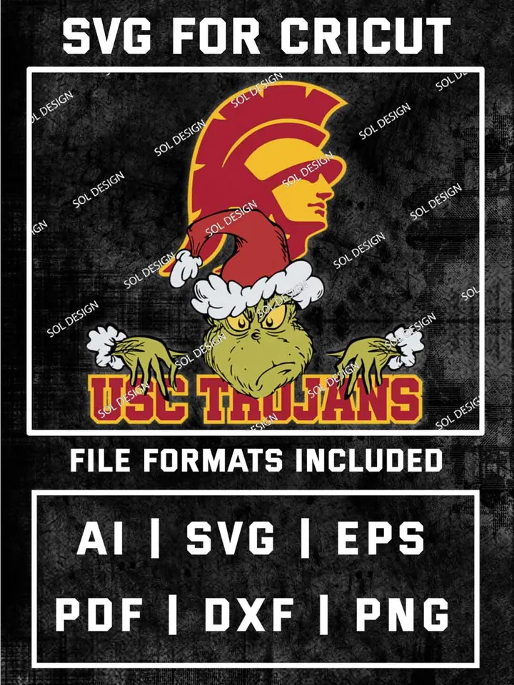 Grinch USC Trojans SVG, NCAA SVG Design, NCAA USC Trojans SVG, NCAA Trojans Cricut, Christmas Svg, Grinch svg, Digital Download