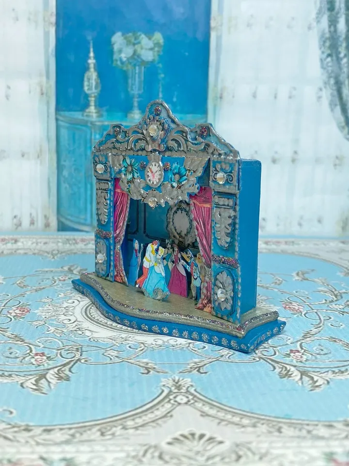 Puppet theater. Theater for a dollhouse. Handmade. Cinderella theater. Author's design.