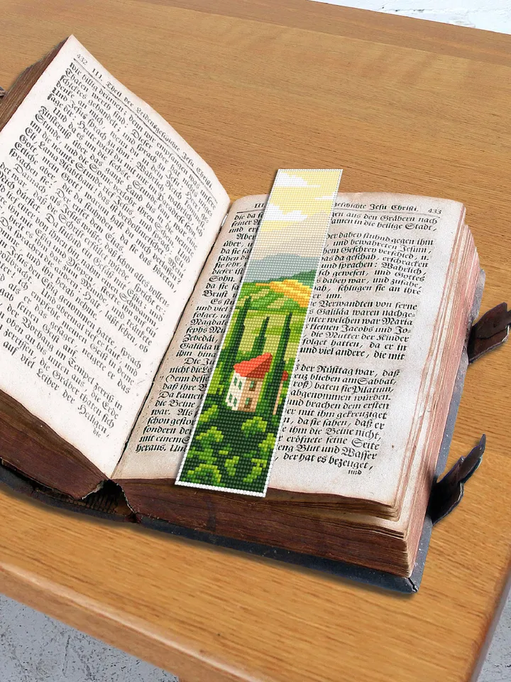 Bookmark Italy cross stitch pattern digital PDF Handmade bookmark nature embroidery beginners Instant download Gift for book lover #B17