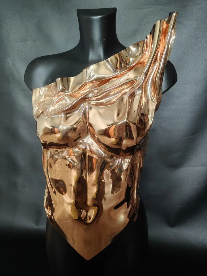 Golden corset, mirror corset, mirror armor, corset, cuirassa, women's armor, festival clothing, burning men