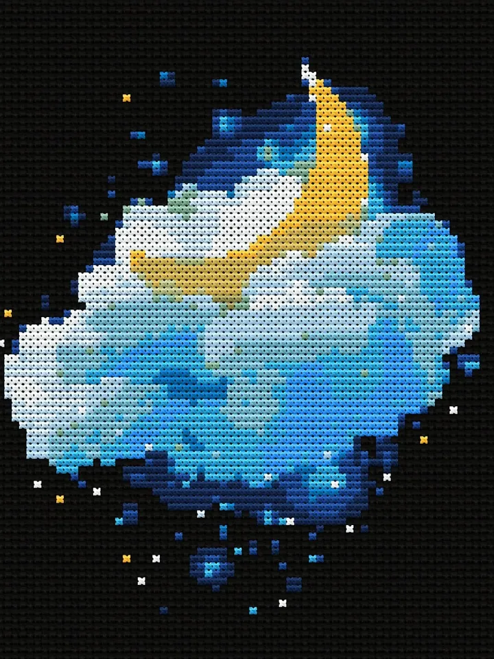 Cross stitch pattern Night Simple cross stitch