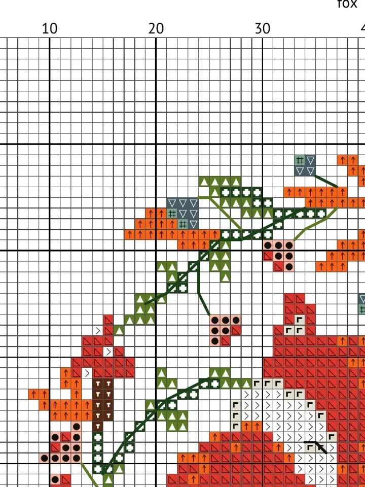 Cross stitch pattern Fox Simple cross stitch