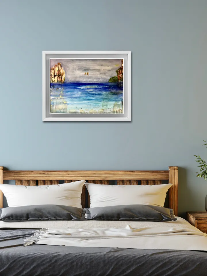 Fantasy watercolor painting wall art,original watercolour mix media painting,modern fantasy art,home decoration,gift.