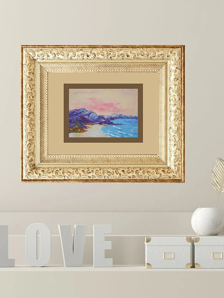 Beach Painting ACEO Original Art Seascape Wall Art Small Impasto Oil Painting