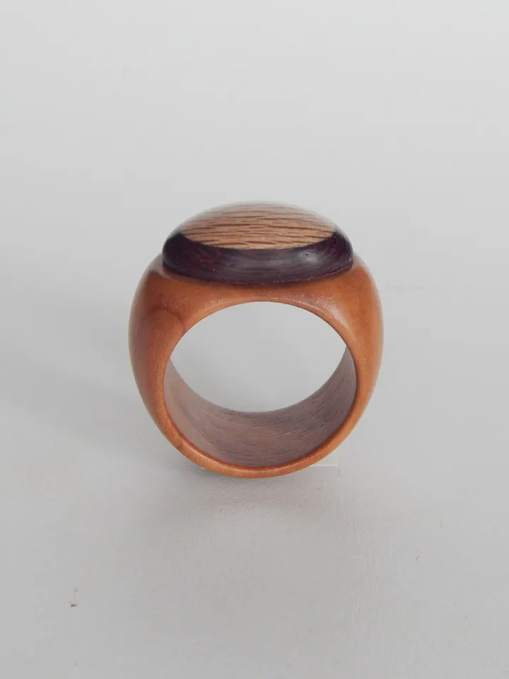 Wooden signet ring. Handmade jewelry made from natural wood. 1