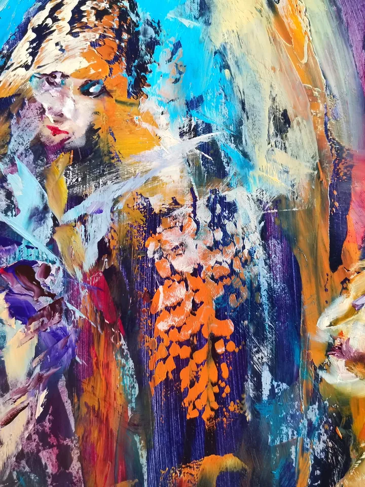 Abstract Life Fate People Angel Girl Art Original Oil Painting Artist Svinar Oksana