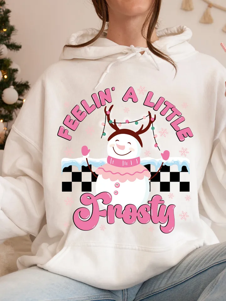 Feeling a Little Frosty Png, Retro Christmas png, Snowman png, Retro Snowman png, Trendy Winter png, Love Christmas Png, Sublimation Design