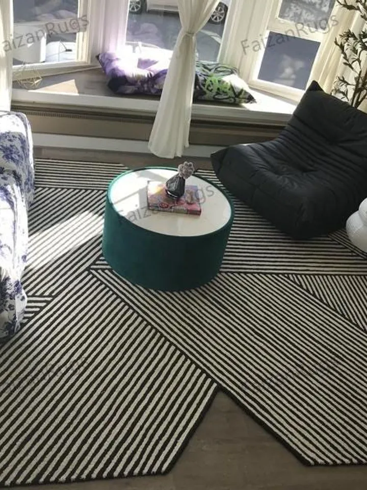Buy Illusion Rugs Hand Tufted Hand Woven with New Zealand Wool in All Irregular Size 5x8, 6x9, 8x10, 9x12, Modern Rugs in Geometrical Design