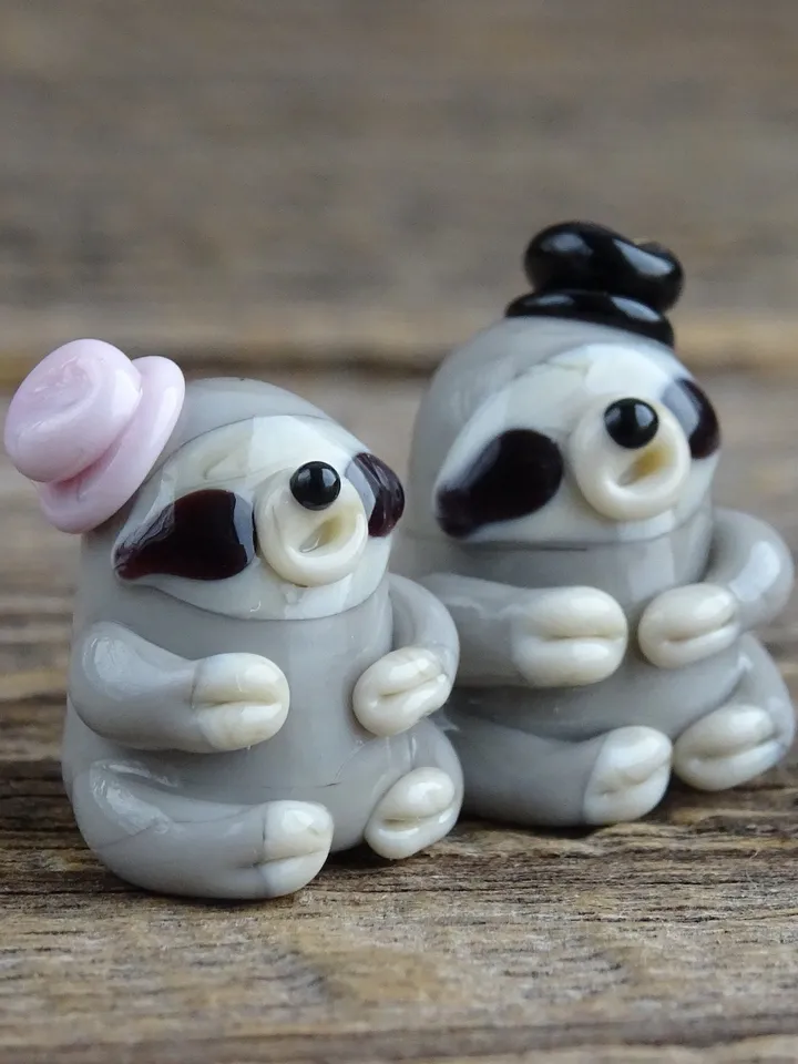 SLOTH GIFTS Sloth figurine Sloth ornament I love you Engagement ornament Couples ornament Baby sloth Glass sloth tiny