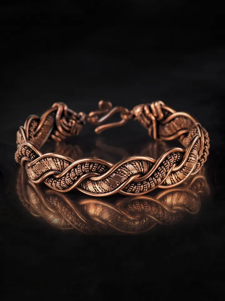 Wire wrapped copper bracelet for woman Antique style copper jewelry WireWrapArt