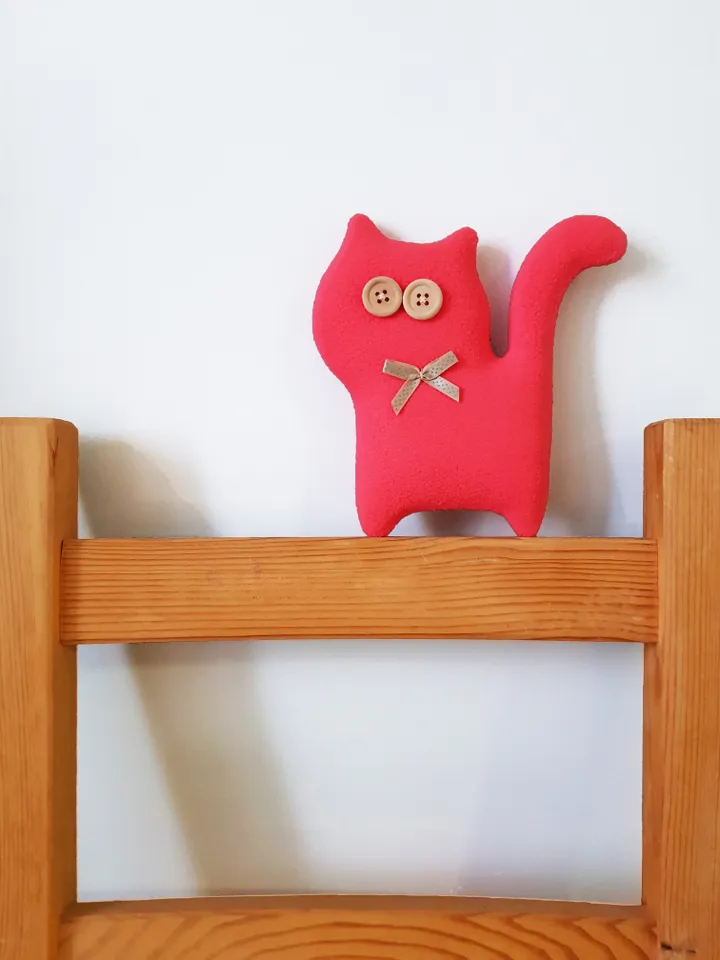 Pink Cat sewing pattern PDF, digital tutorial in english, plush toy sewing diy