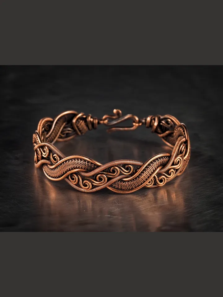 Wire wrapped copper bracelet for woman Antique style copper jewelry WireWrapArt