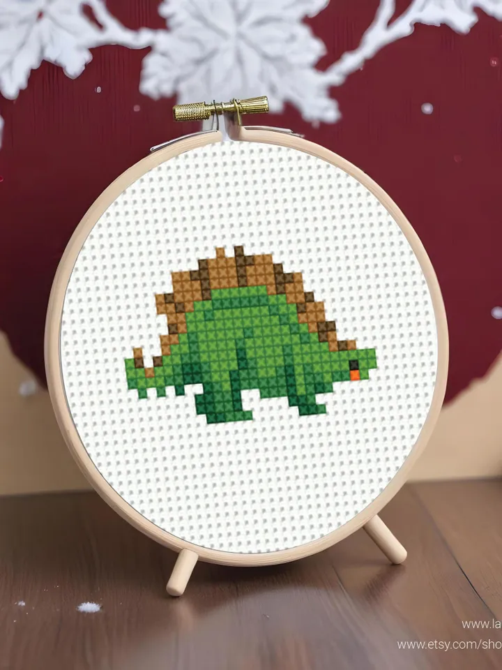 Bundle mini Dinosaurs 8 Cross stitch patterns, contemporary, Abstract, 3 inches, beginner, modern chart, gift DIY, embroidery, instant PDF