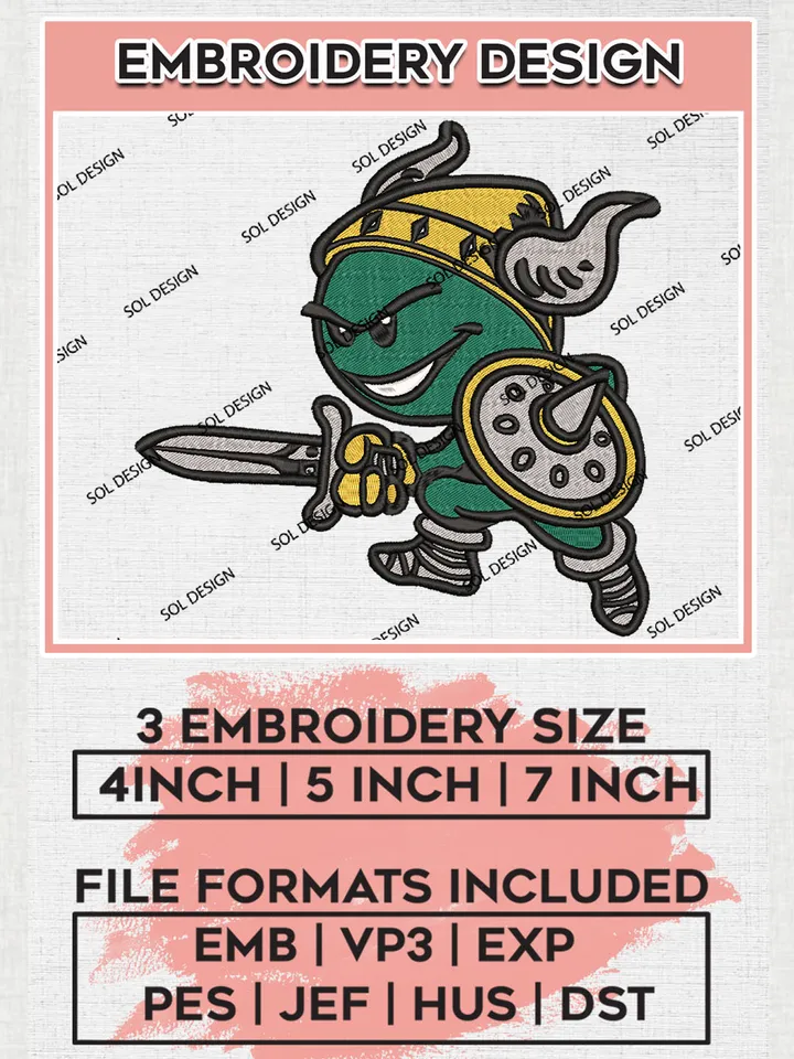 Cleveland State Vikings Team Mascot Logo Embroidery Design Files, NCAA Cleveland State Vikings Machine Embroidery, NCAA Teams, Game Day, 3 sizes, NCAA Machine embroidery designs, Digital Download