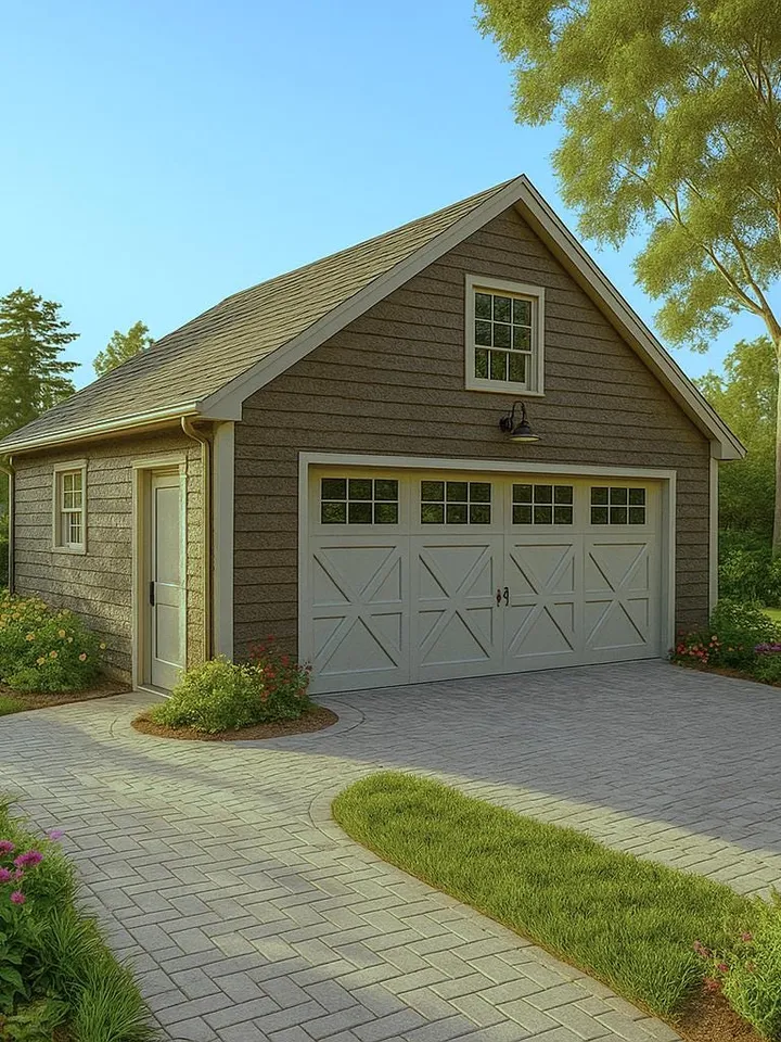 2-Car 2 Story Garage Building Plans Package ,24x24 Blueprints+Material List