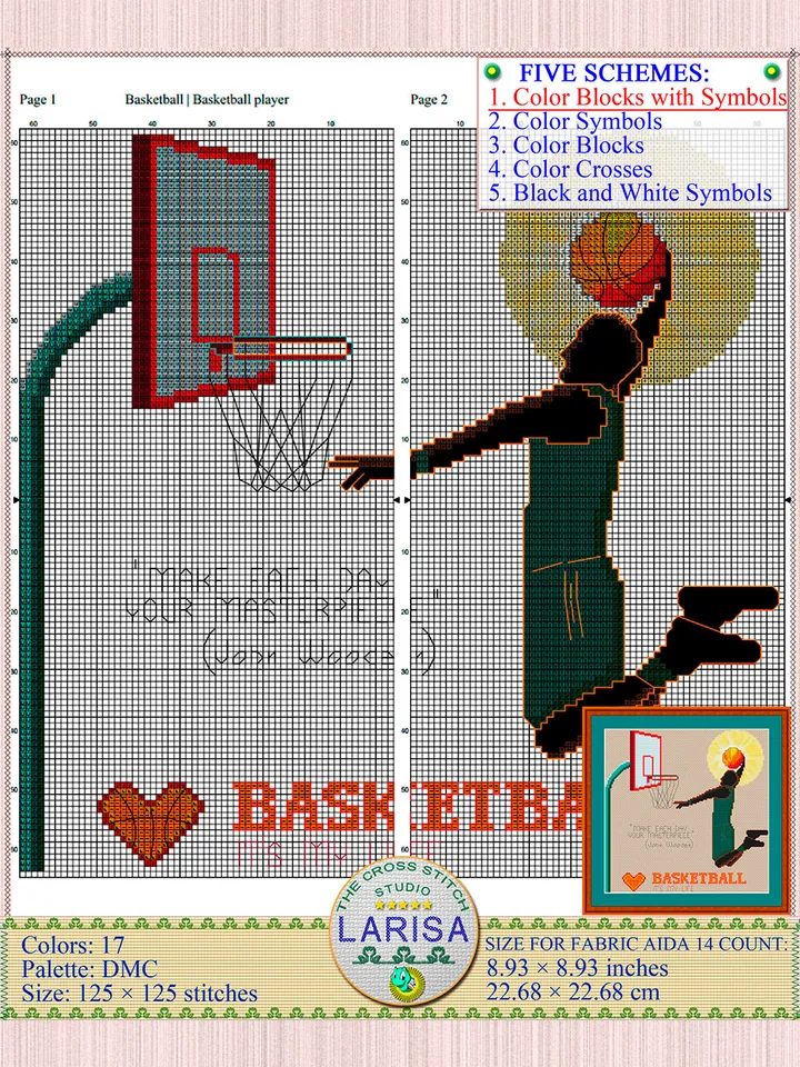 Basketball Cross Stitch Pattern | Basketball Player