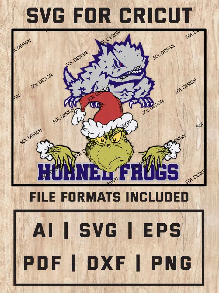 Grinch TCU Horned Frogs SVG, NCAA SVG Design, NCAA TCU Horned Frogs SVG, NCAA Horned Frogs Cricut, Christmas Svg, Grinch svg, Digital Download