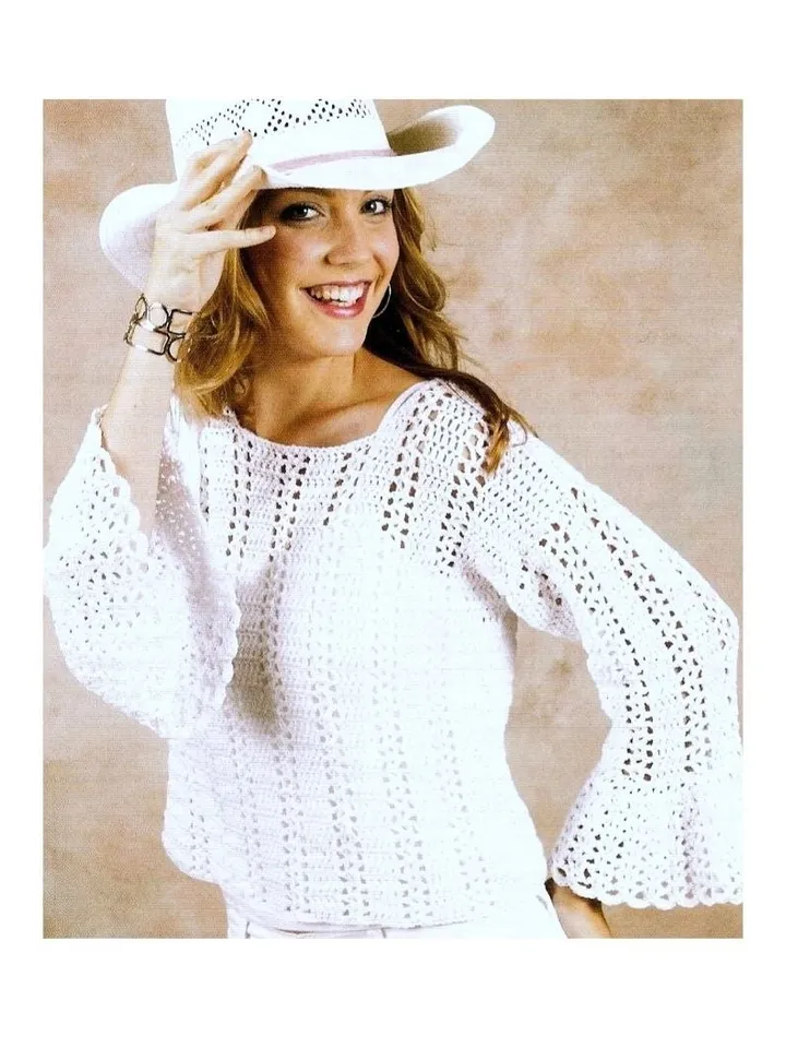 Sweater crochet, summer sweater crochet pattern, lace sweater top crochet pdf