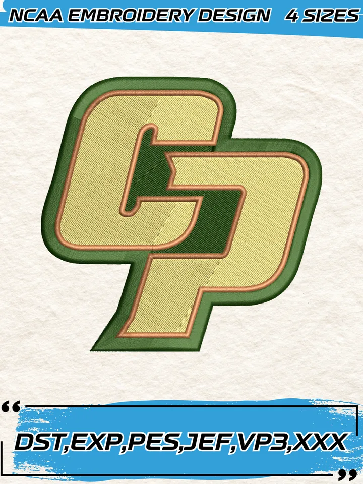 Cal Poly Mustangs Logos Embroidery Design,NCAA Logo Embroidery Design,Machine Embroidery Design File,4 Sizes, Digital Download