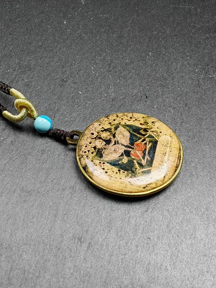 Gandhanra Vintage Tibetan Amulet,Double Sided Citipati Skull Pendant,Protective Charm,Spiritual Gift