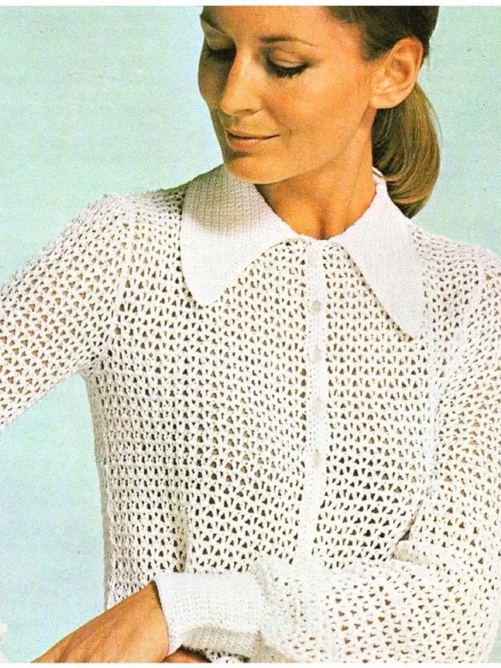 Crochet blouse pattern, women blouse pattern, easy blouse crochet pdf