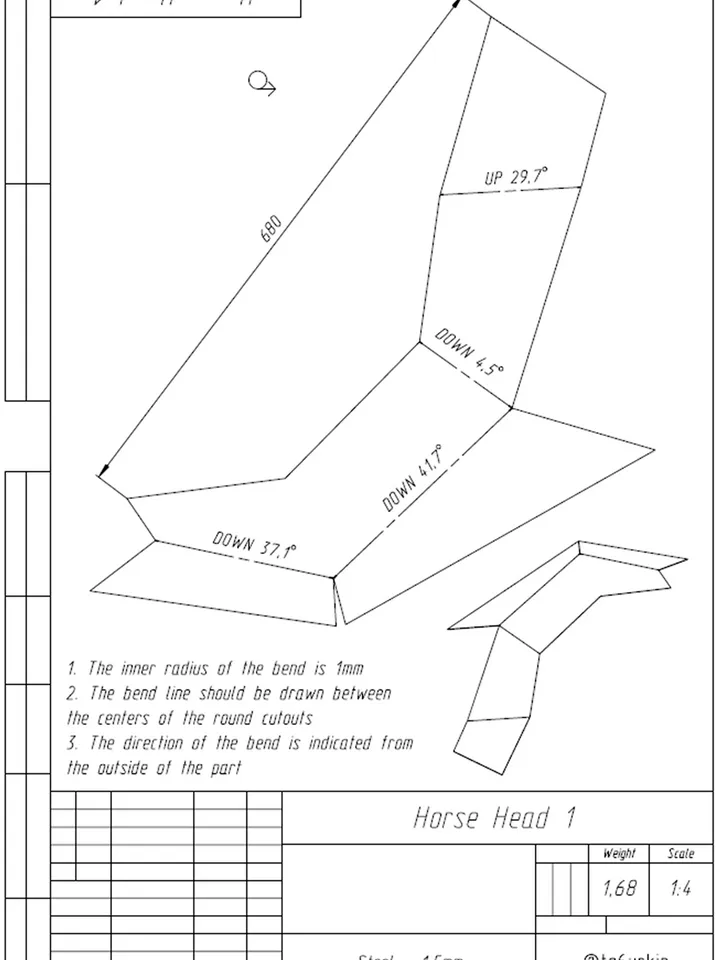 Welding Project Plans Drawings Horse (DXF, PDF)