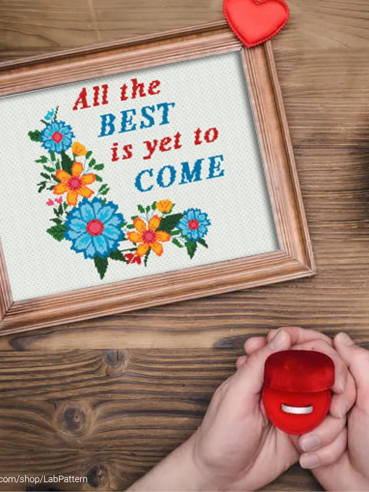 All the best is yet to come Cross stitch pattern | Embroidery Pattern | Instant Download | Embroidery Designs