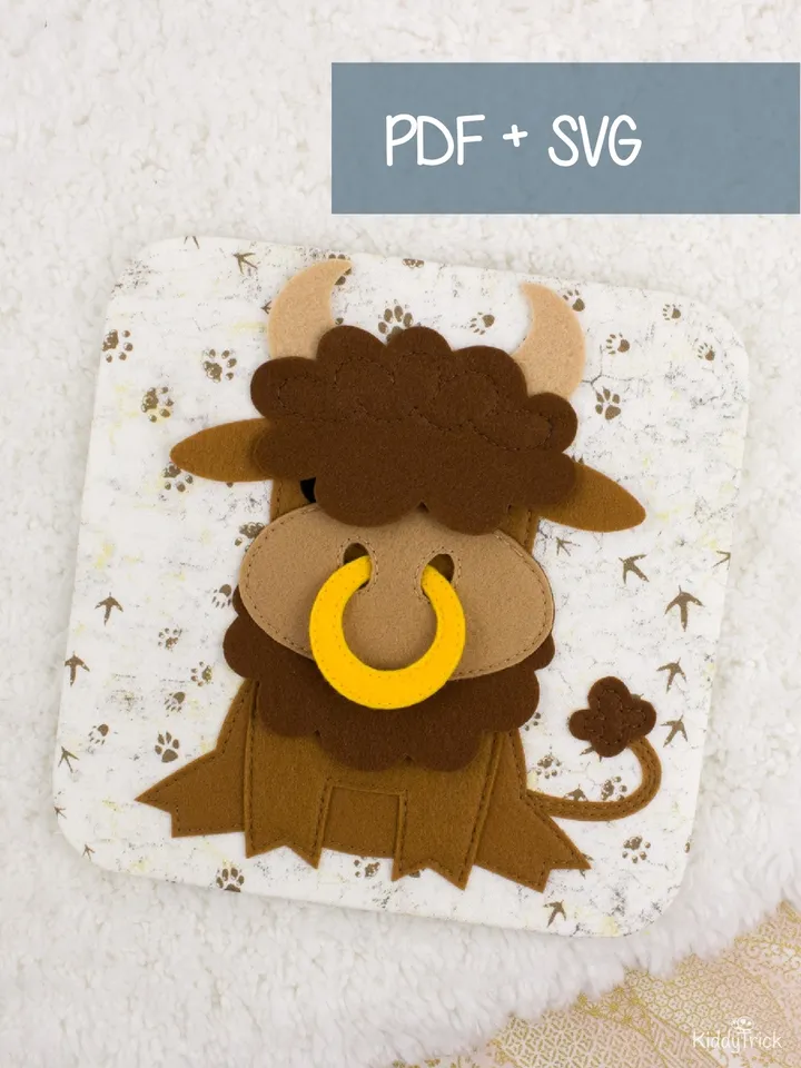 Bull - Felt Applique - Sewing Pattern