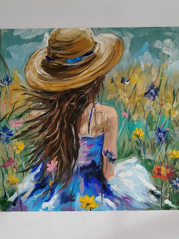 Girl in a flower meadow